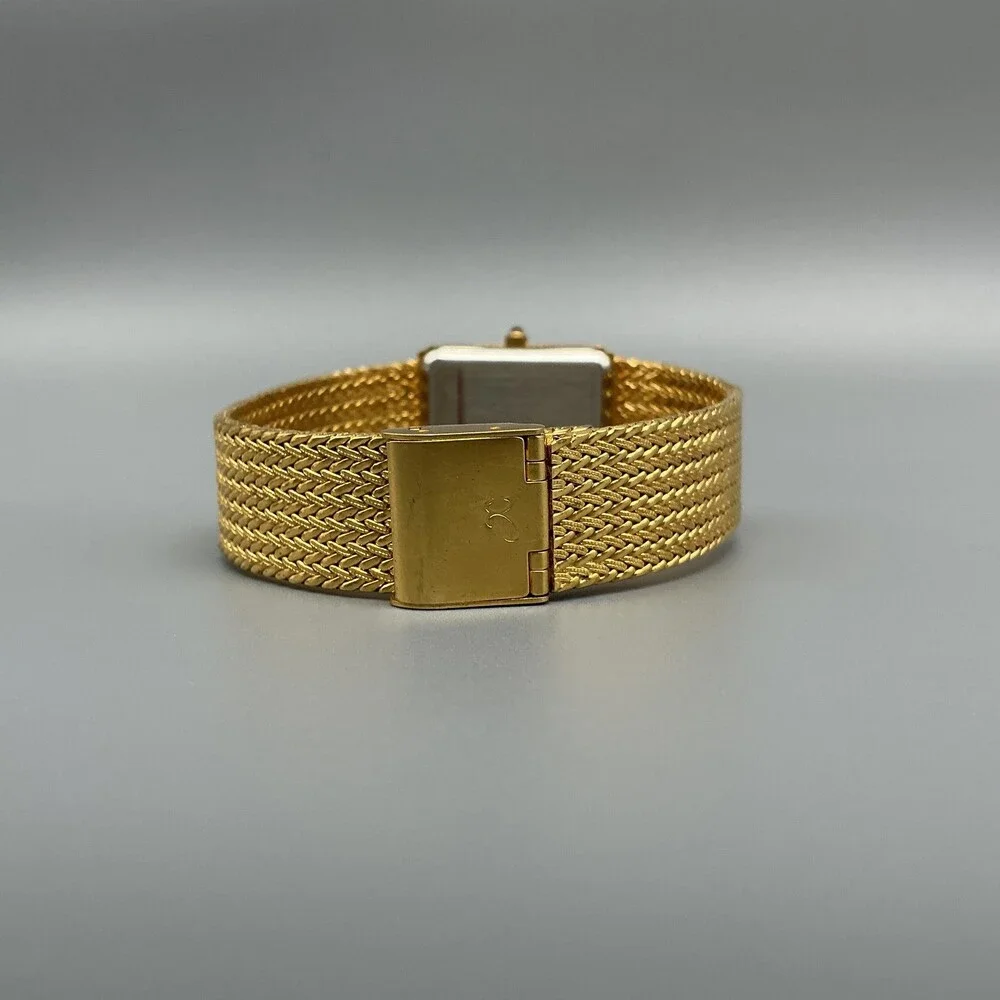 Xavier Womens Watch 25mm Black Dial Gold Tone Bracelet Gem Markers New Battery